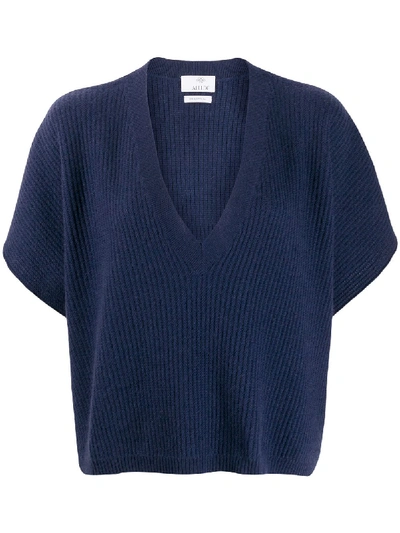 Allude Loose-fit Cashmere Top In Blue