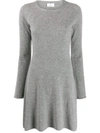 Allude Knitted Mini Dress In Gray