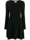 Allude Knitted Mini Dress In 黑色