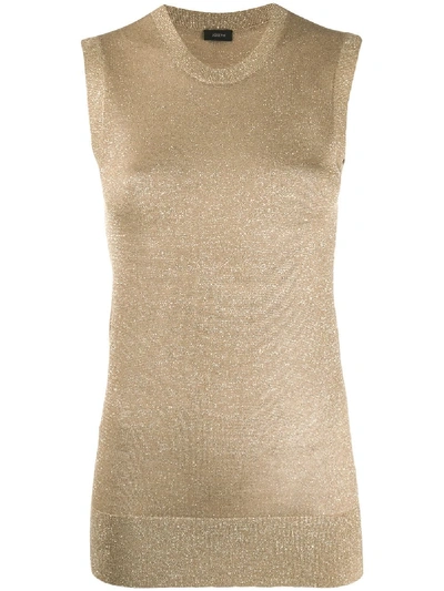 Joseph Glitter Effect Knitted Top In Gold