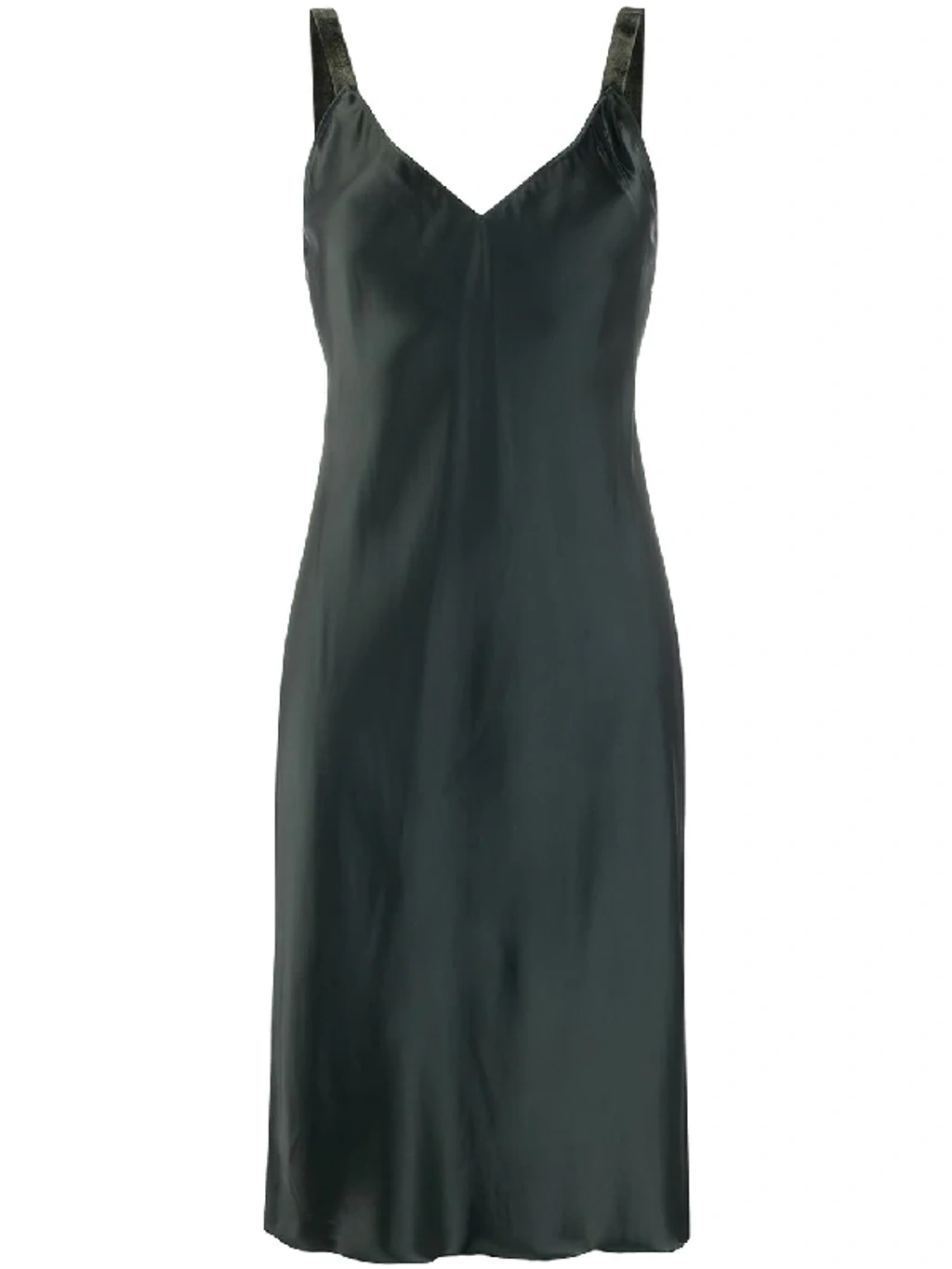 helmut lang green dress Helmut Lang // Ruched Slip Dress  VSP Consignment