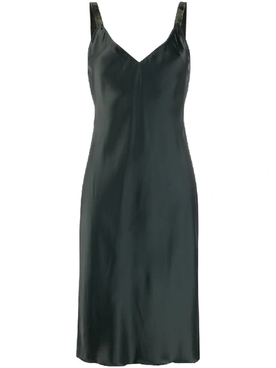 Helmut Lang V-neck Slip Dress In Green