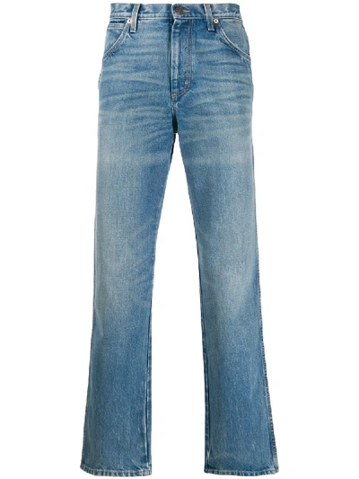 Gucci Medium Wash Straight Jeans In Blue