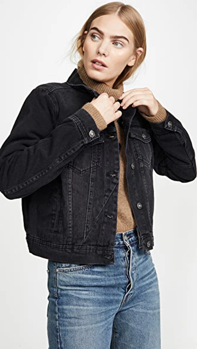 FREE PEOPLE RUMORS DENIM JACKET BLACK,FREEP45017