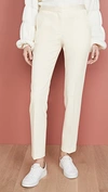 Theory Womens Rice Treeca Cropped Slim-leg Mid-rise Crepe Trousers In Brown