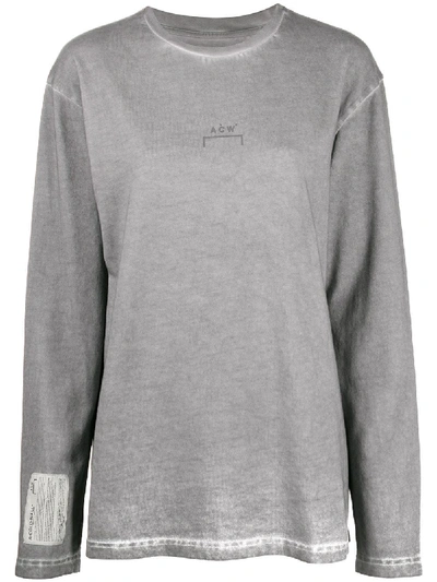 A-cold-wall* Worn-out Effect Logo Sweatshirt In Grau