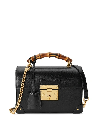 Gucci Padlock Small Leather Bamboo Top-handle Shoulder Bag In Black