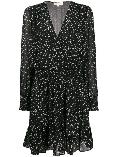 Michael Michael Kors Dotted Print Dress In Black
