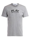 COMME DES GARÇONS PLAY COMME DES GARÇONS PLAY T-SHIRT IN GRAY COTTON WITH LOGO,P1T072-GREY