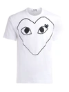 COMME DES GARÇONS PLAY COMME DES GARÇONS PLAY T-SHIRT IN WHITE COTTON WITH LARGE FRONTAL HEART,P1T102-WHITE-BLKHEAR