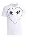 Comme Des Garçons Play Comme Des Garcons Play Men Black Line Heart T-shirt In Bianco