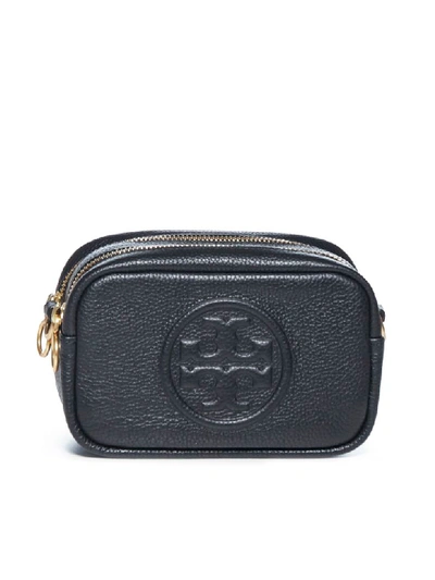 Tory Burch Perry Bombe Mini Leather Crossbody In Black