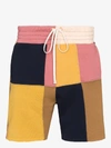 Les Tien Yacht Patchwork Cotton Shorts In Black