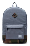 Herschel Supply Co Heritage Print Backpack - Grey In Grey Crosshatch/woodland Camo