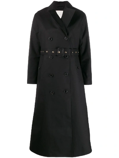 Mackintosh Montrose Black Bonded Wool & Mohair Long Trench Coat | Lr-091