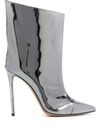 ALEXANDRE VAUTHIER WIDE CHROME HEELED BOOTS