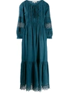Vanessa Bruno Lace Embroidered Flared Dress In Blue
