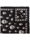 Alexander Mcqueen Skull Print Scarf In Black