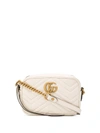Gucci Mini Gg Marmont Matelassé Shoulder Bag In 白色