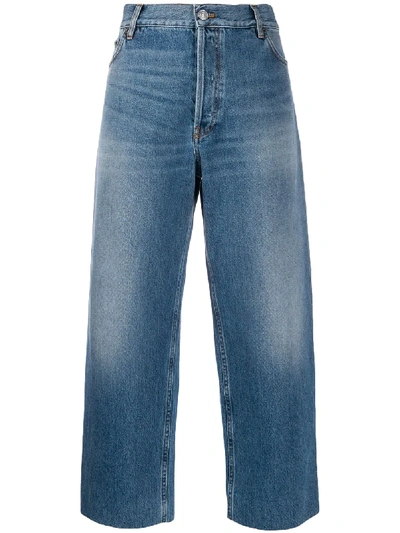 Balenciaga Cropped High-rise Jeans In Blue