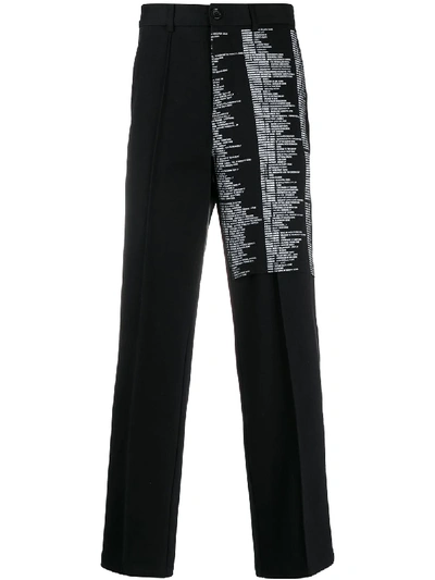 Yang Li Script Print Tailored Trousers In Black