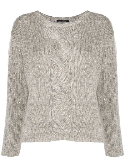 Luisa Cerano Cable Knit Detail Jumper In Neutrals