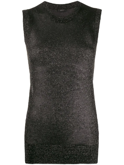 Joseph Glitter Effect Knitted Top In Black