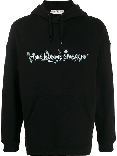 Givenchy Flower Logo Hoodie In 黑色