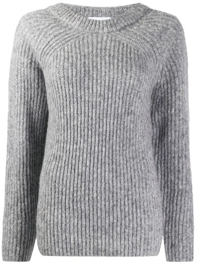 Helmut Lang Chunky Knit Jumper In Grey