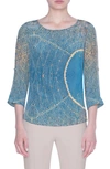 AKRIS PUNTO SOLAR PLANTS PRINT SILK BLOUSE,715802086385