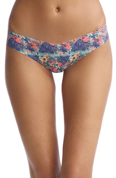 Commando Print Microfiber Thong In Panther Flora