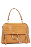 CHLOÉ SMALL FAYE DAY CROC EMBOSSED LEATHER SHOULDER BAG,CHC20SS322C26