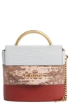 CHLOÉ ABY LOCK COLORBLOCK REPTILE EMBOSSED LEATHER CROSSBODY BAG,CHC20SS220C34