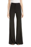 CHLOÉ SIDE STRIPE PINTUCKED STRETCH WOOL FLARE PANTS,C20SPA96062