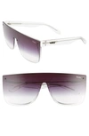 Quay Women's Jaded Flat Top Square Sunglasses, 55mm In Clear/ Fade