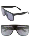 Quay X Jlo Jaded 146mm Flat Top Sunglasses In Black/ Smoke Rainbow
