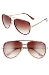 QUAY ALL IN 58MM AVIATOR SUNGLASSES,ALL IN NAVIGATOR