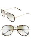Quay Women's All In Mini Brow Bar Aviator Sunglasses, 59mm In Milky Camo/ Green Fade