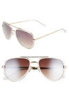 Quay X Jlo All In 56mm Aviator Sunglasses - Clear/ Brown Flash In Clear/ Brown Flash