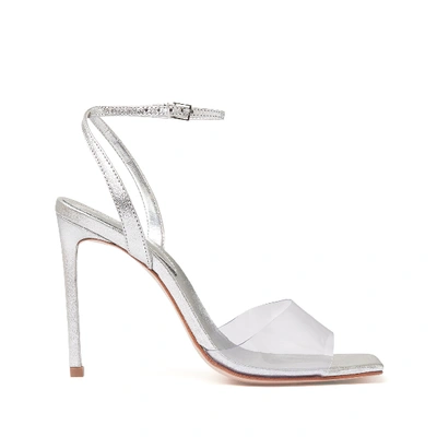 Schutz Jamili Clear Ankle Strap Sandal In Crystal/ Silver