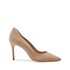 Schutz Analira Scalloped Suede Pumps In Honey Beige