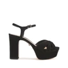 Schutz Keefa Nubuck Ankle-strap Platform Sandals In Black