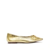Schutz Women's Arissa Embossed Square-toe Flats In Ouro Gold