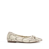 Schutz Arissa Snakeskin Embossed Leather Ballet Flat In Natural Snake