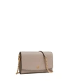 Tory Burch Women's Robinson Leather Wallet-on-chain In Gray Heron