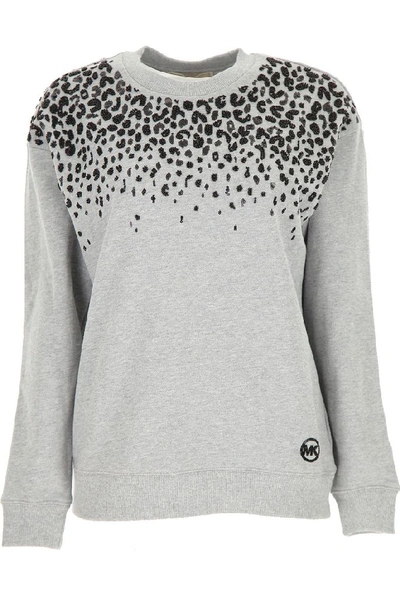 Michael Kors Jeweled Animelier Motif Sweatshirt In Grey