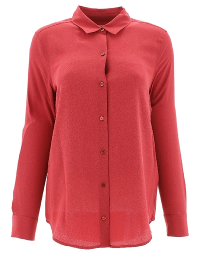 Equipment Red Silk Shirt