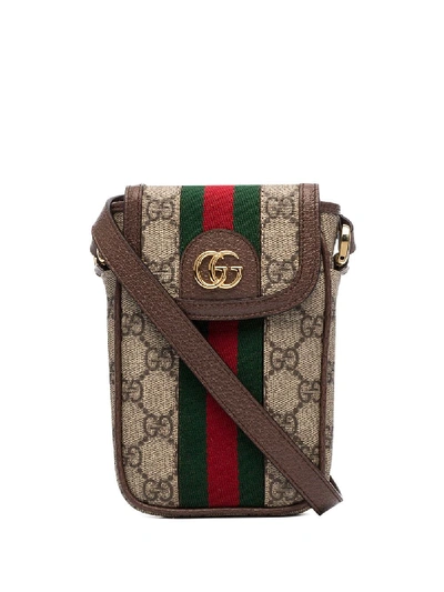 Gucci Brown Ophidia Gg Supreme Mini Bag