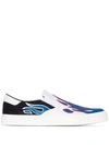 Amiri Flame Cotton Canvas Slip-on Sneakers In Black