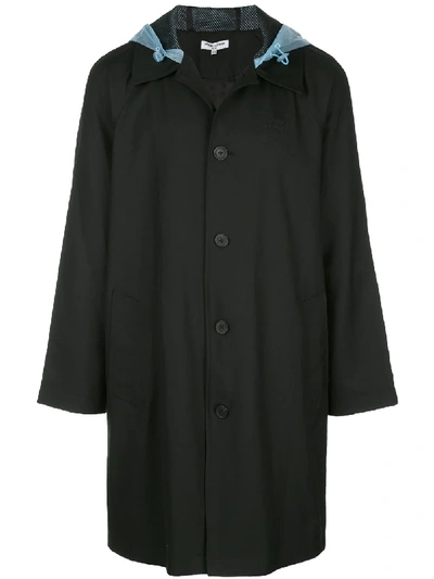 Opening Ceremony Hooded Trench Coat In Black